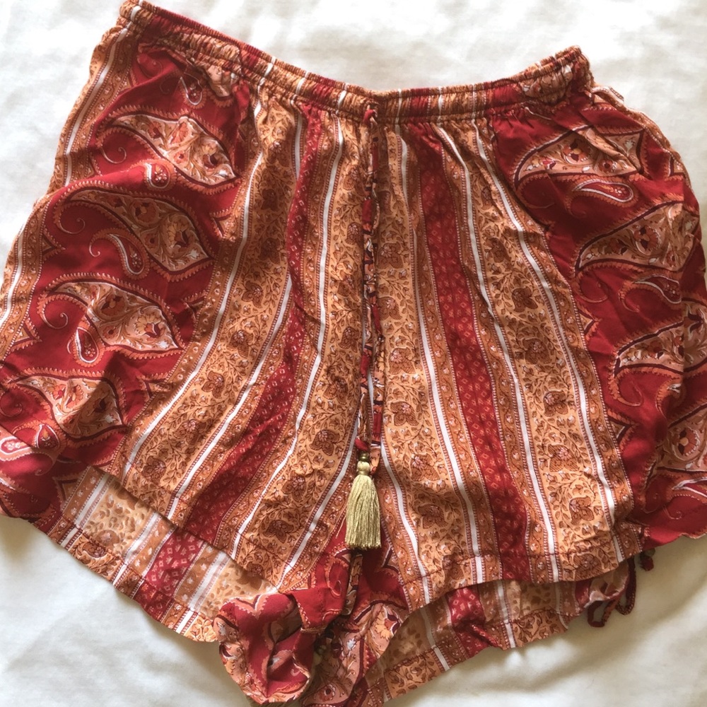 silky boho shorts